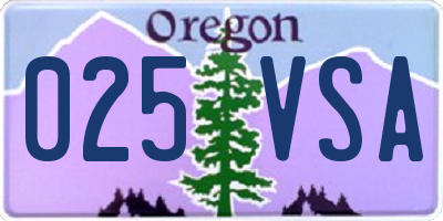 OR license plate 025VSA