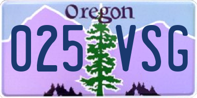 OR license plate 025VSG