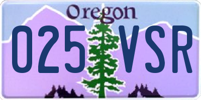 OR license plate 025VSR