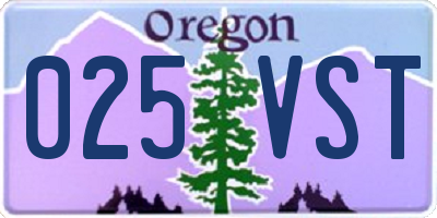 OR license plate 025VST