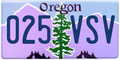 OR license plate 025VSV
