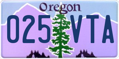 OR license plate 025VTA