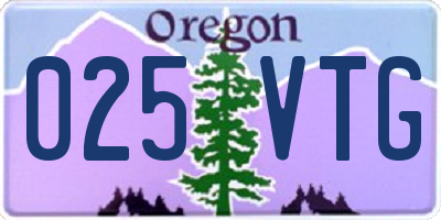 OR license plate 025VTG