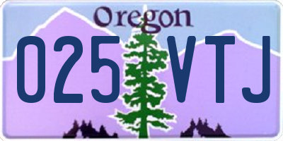 OR license plate 025VTJ