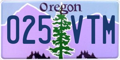OR license plate 025VTM