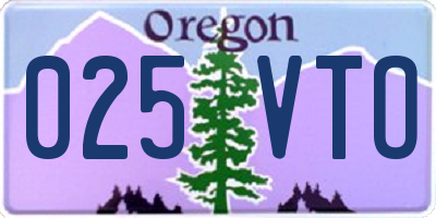 OR license plate 025VTO