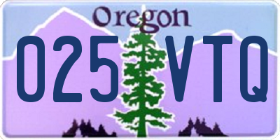 OR license plate 025VTQ