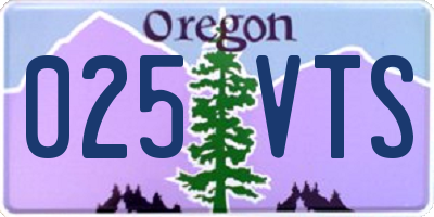 OR license plate 025VTS