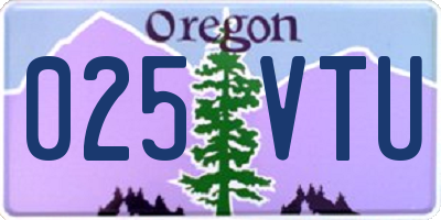 OR license plate 025VTU