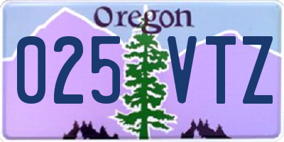 OR license plate 025VTZ