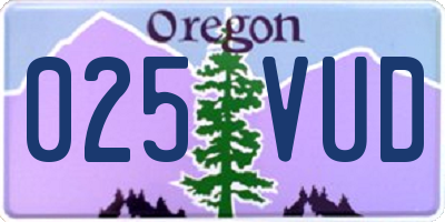 OR license plate 025VUD