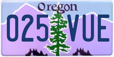 OR license plate 025VUE