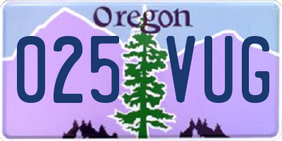 OR license plate 025VUG
