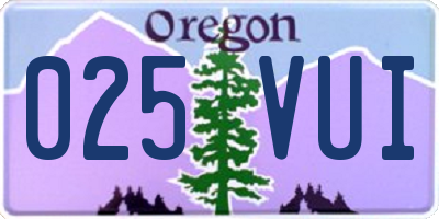OR license plate 025VUI