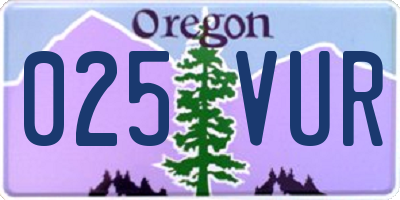 OR license plate 025VUR