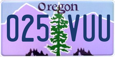 OR license plate 025VUU
