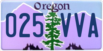 OR license plate 025VVA