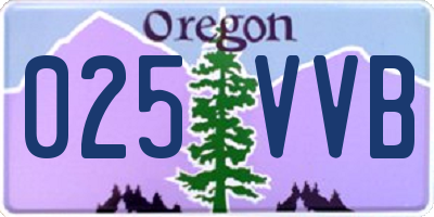 OR license plate 025VVB