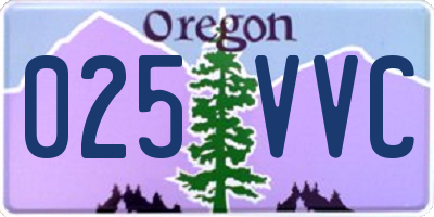 OR license plate 025VVC