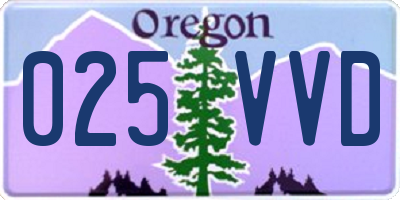 OR license plate 025VVD
