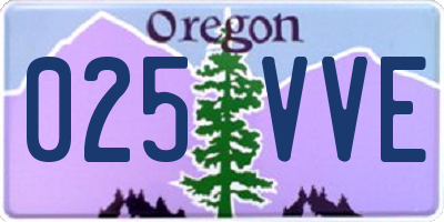 OR license plate 025VVE
