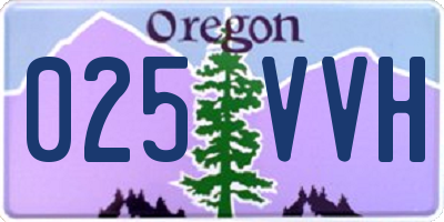 OR license plate 025VVH