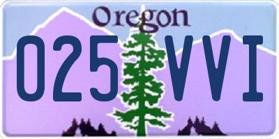 OR license plate 025VVI