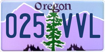 OR license plate 025VVL