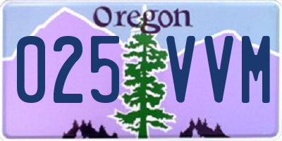 OR license plate 025VVM