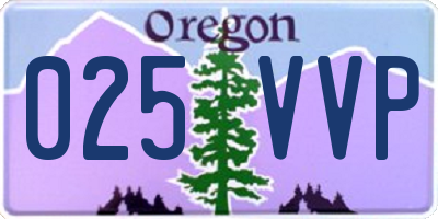 OR license plate 025VVP