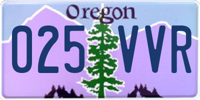 OR license plate 025VVR