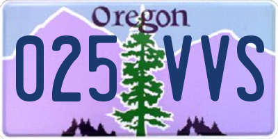 OR license plate 025VVS
