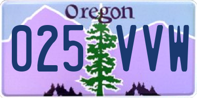 OR license plate 025VVW