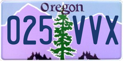 OR license plate 025VVX