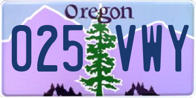 OR license plate 025VWY