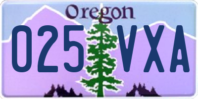 OR license plate 025VXA
