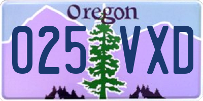 OR license plate 025VXD
