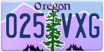 OR license plate 025VXG