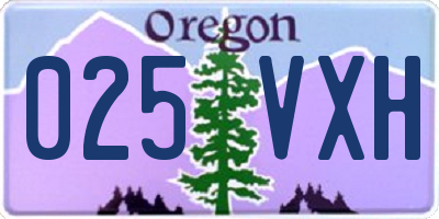 OR license plate 025VXH