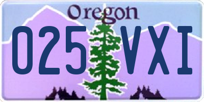 OR license plate 025VXI