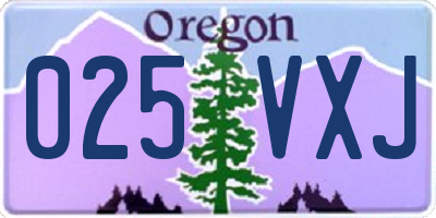 OR license plate 025VXJ