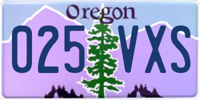 OR license plate 025VXS