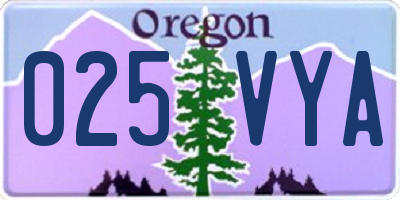 OR license plate 025VYA