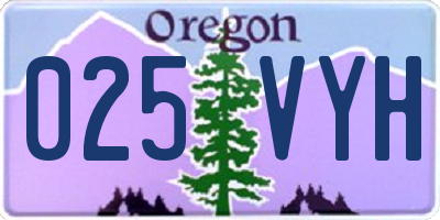 OR license plate 025VYH