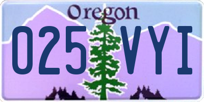 OR license plate 025VYI