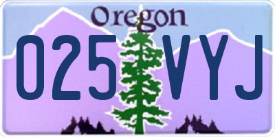 OR license plate 025VYJ