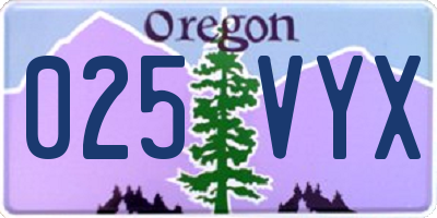 OR license plate 025VYX