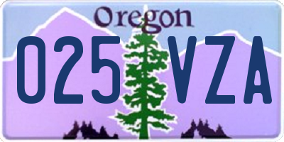 OR license plate 025VZA
