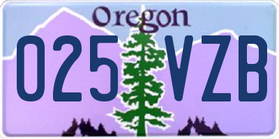 OR license plate 025VZB