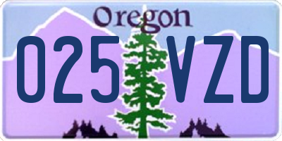OR license plate 025VZD